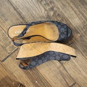 Black Coach Wedge shoes, black